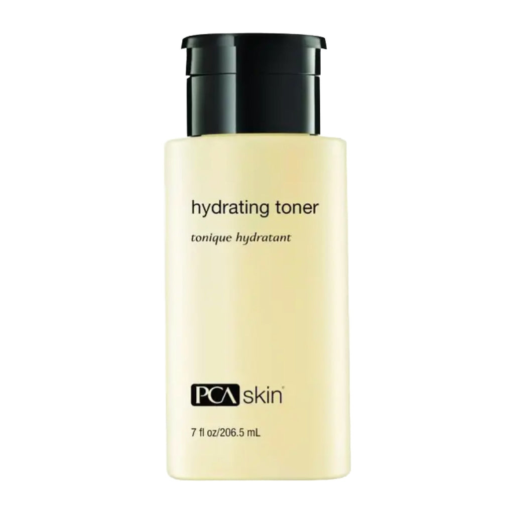 PCA Skin Hydrating Toner – a refreshing, alcohol-free facial toner that removes impurities, hydrates, and balances the skin’s pH. Infused with aloe and botanical extracts for a soothed, radiant complexion